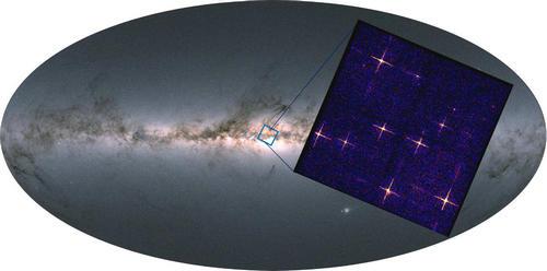 広視野X線望遠鏡モジュールが銀河系中心エリアの1度の観測で得られたX線画像
