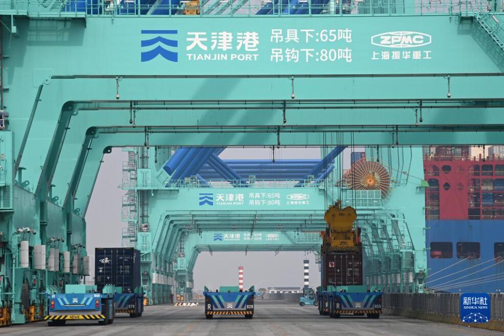天津港「スマートゼロ炭素」埠頭、貨物取扱量が100万TEUを突破