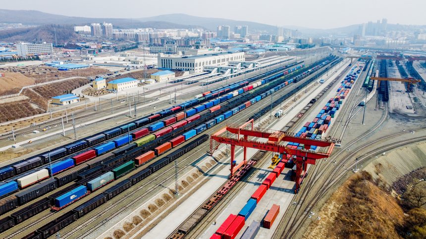 中欧班列の質の高い運行に貢献する綏芬河鉄道口岸　黒竜江省