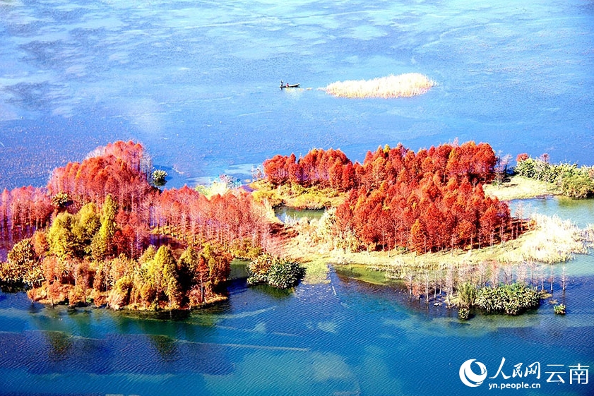 澄んだ山と水、色づく森、飛び交う渡り鳥　雲南省普者黒