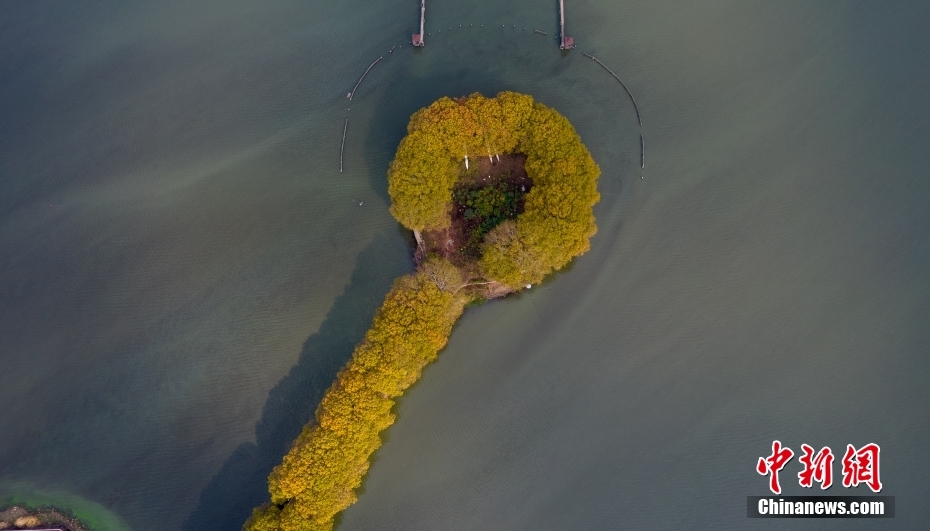 上空から眺めた「金のスプーン」　湖北省武漢