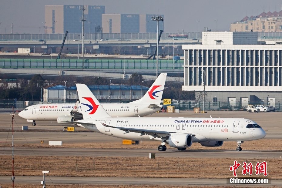 東方航空の世界1機目の国産大型旅客機「C919」が春節明け初の検証飛行