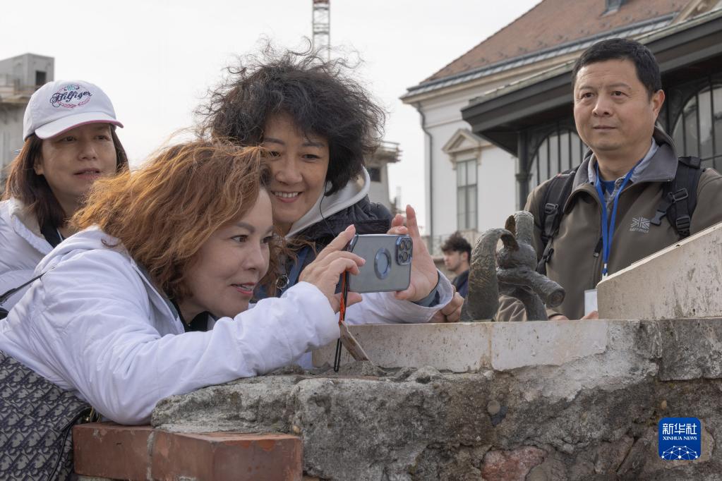3月29日、ハンガリーの首都ブダペストにあるキャッスルヒルを訪れた中国人観光客。