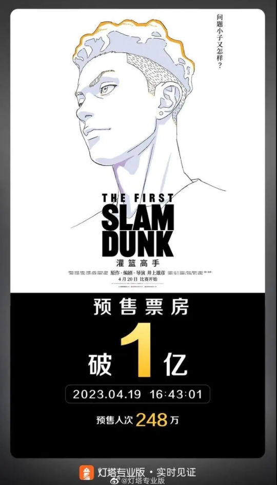 中国で公開開始の劇場版アニメ「THE FIRST SLAM DUNK」、前売り券売上が1億元を突破