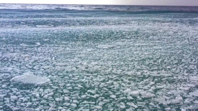 「氷の波」が岸に寄せる絶景　新疆・賽里木湖