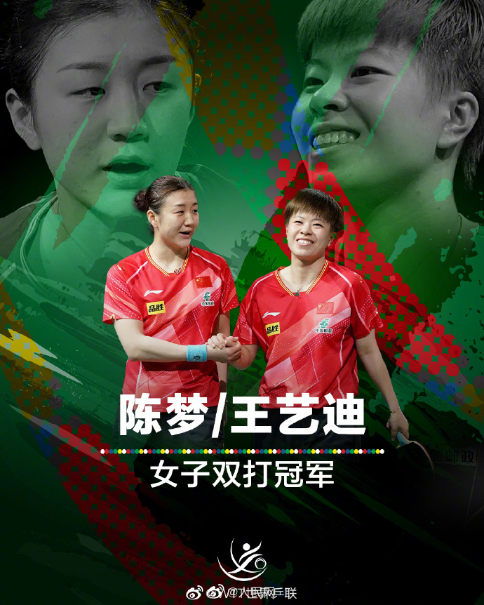 世界卓球で中国が圧倒的な強さ見せ、5種目制覇　南アフリカ・ダーバン