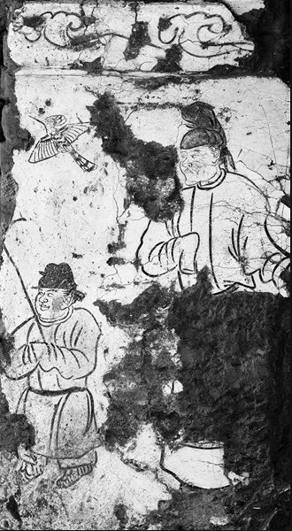 康比比墓甬道口西壁人物図（写真提供・陝西省考古研究院）。