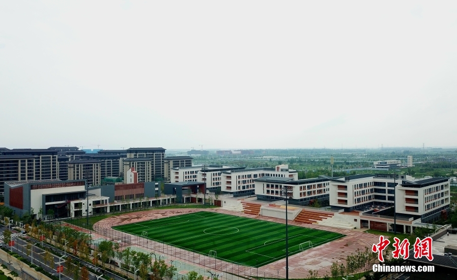 上空から撮影した雄安新区「三校一院」プロジェクト　河北省