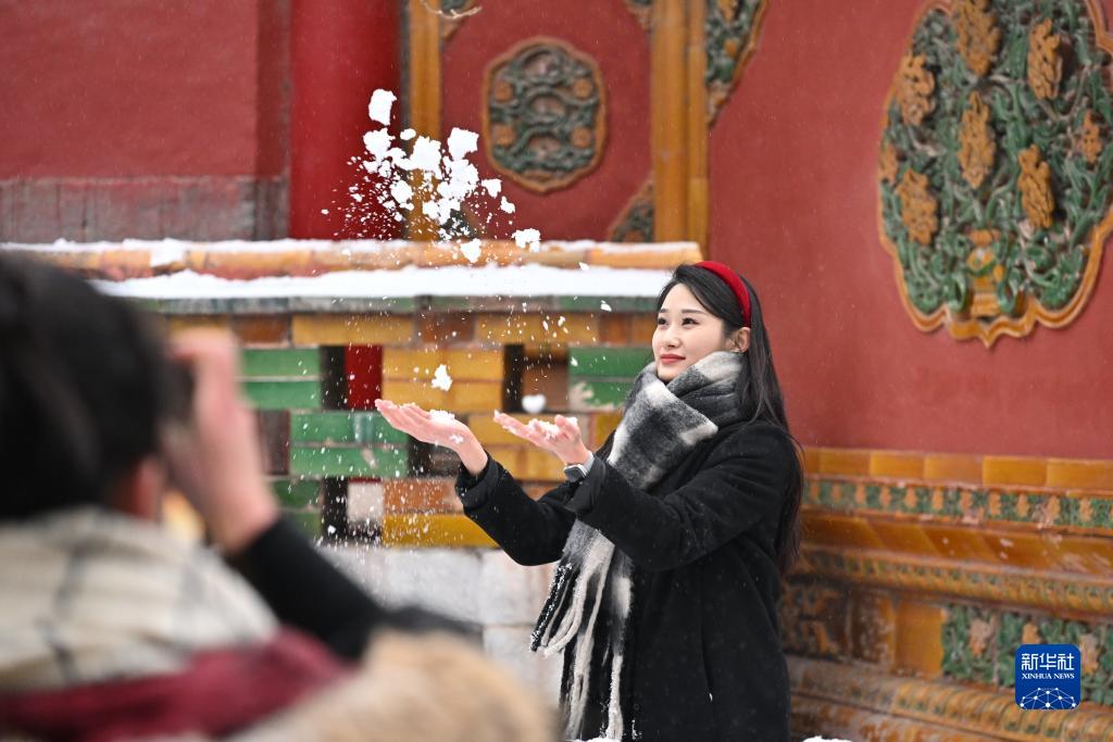 故宮の雪景色を愛でる　北京