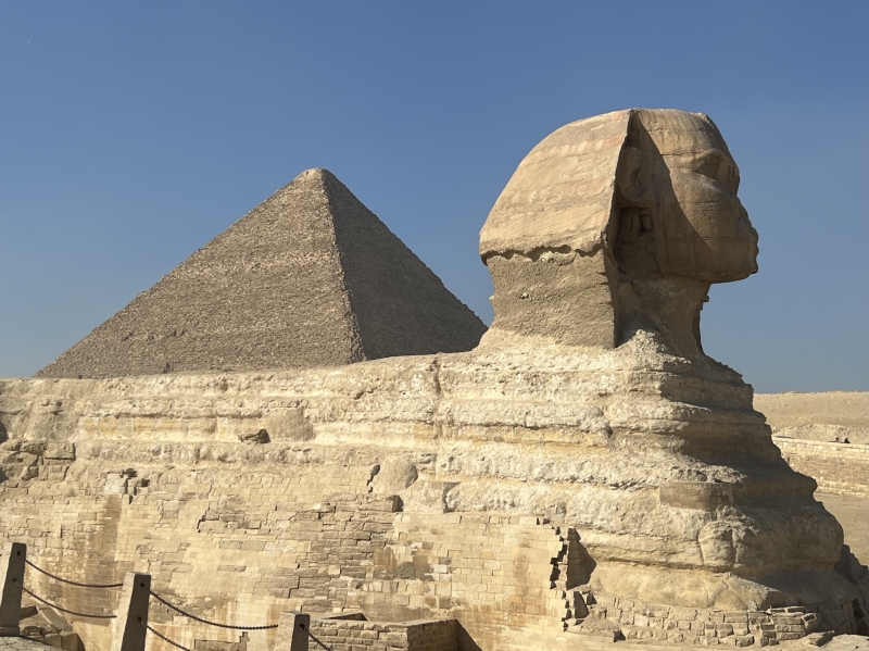 エジプトのスフィンクス像（2024年2月8日、撮影・闫彬）