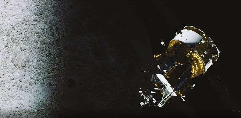 嫦娥6号の月周回飛行のイメージ図。画像提供は国家航天局