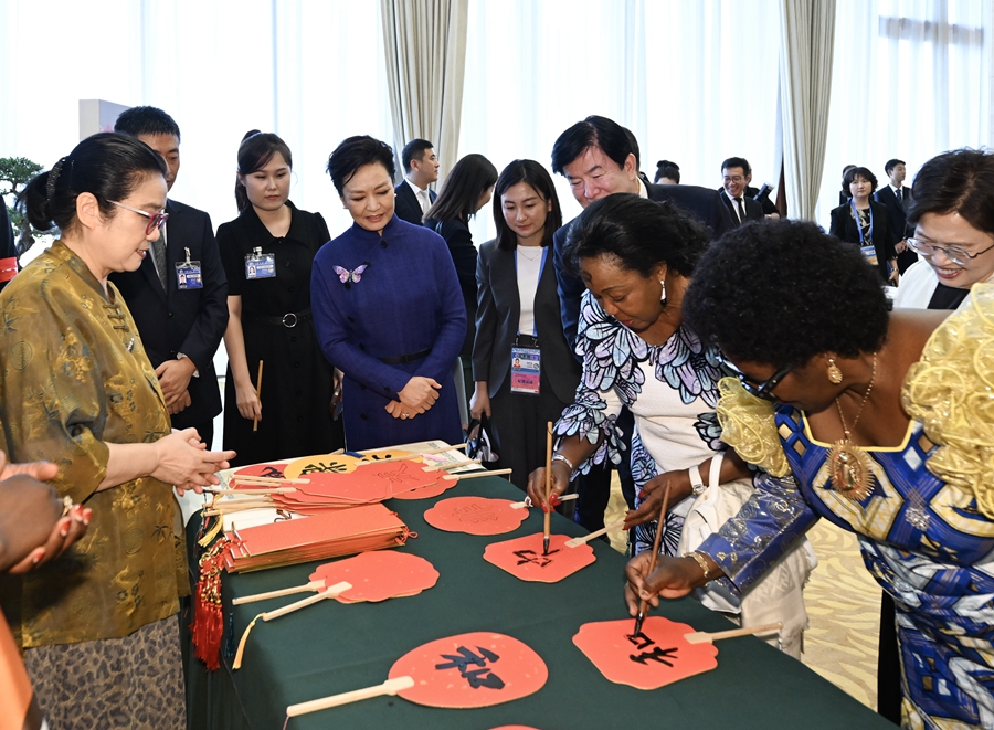 彭麗媛夫人がアフリカ各国首脳の配偶者と中国アフリカ女性教育会議に出席