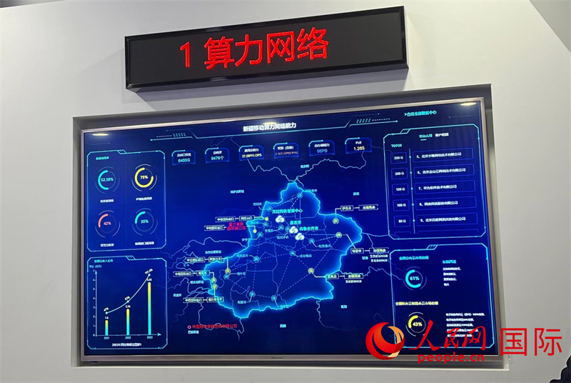 新疆計算力ネットワークのイメージ図。撮影・曾書柔