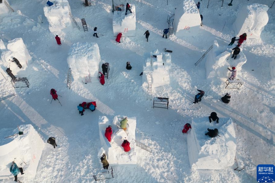 哈爾浜で国際雪像彫刻コンテスト開催　黒竜江省