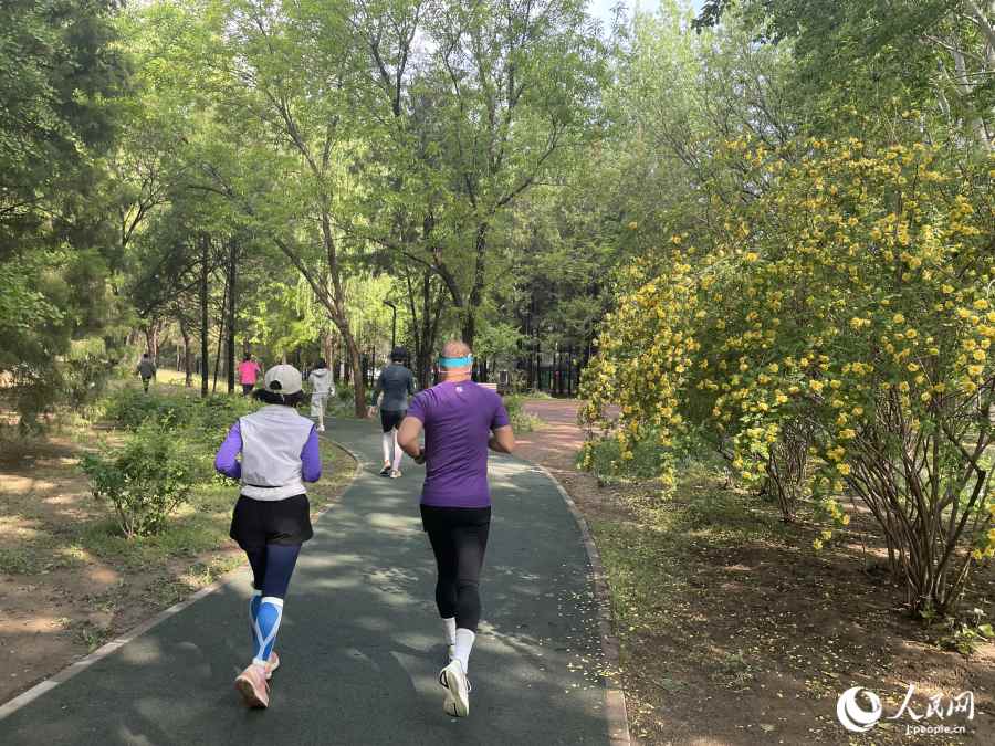 ウォーキングやランニングをする人たちのために整備されたコース（撮影・勝又あや子）。