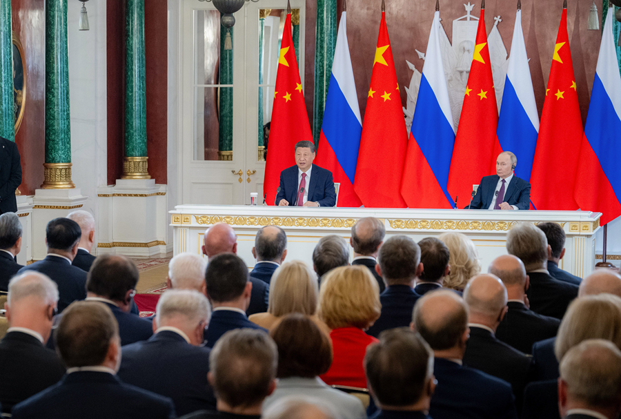 習近平国家主席がプーチン露大統領と共同記者会見