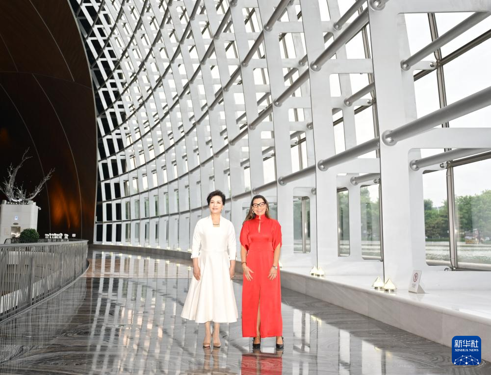 彭麗媛夫人がブラジル大統領夫人と中国国家大劇院を見学