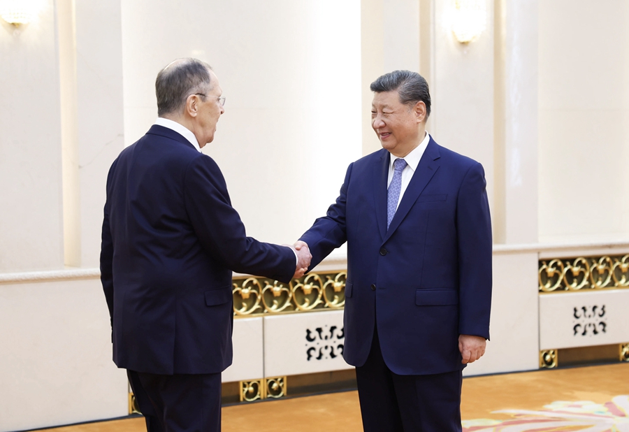 習近平国家主席がラブロフ露外相と会談
