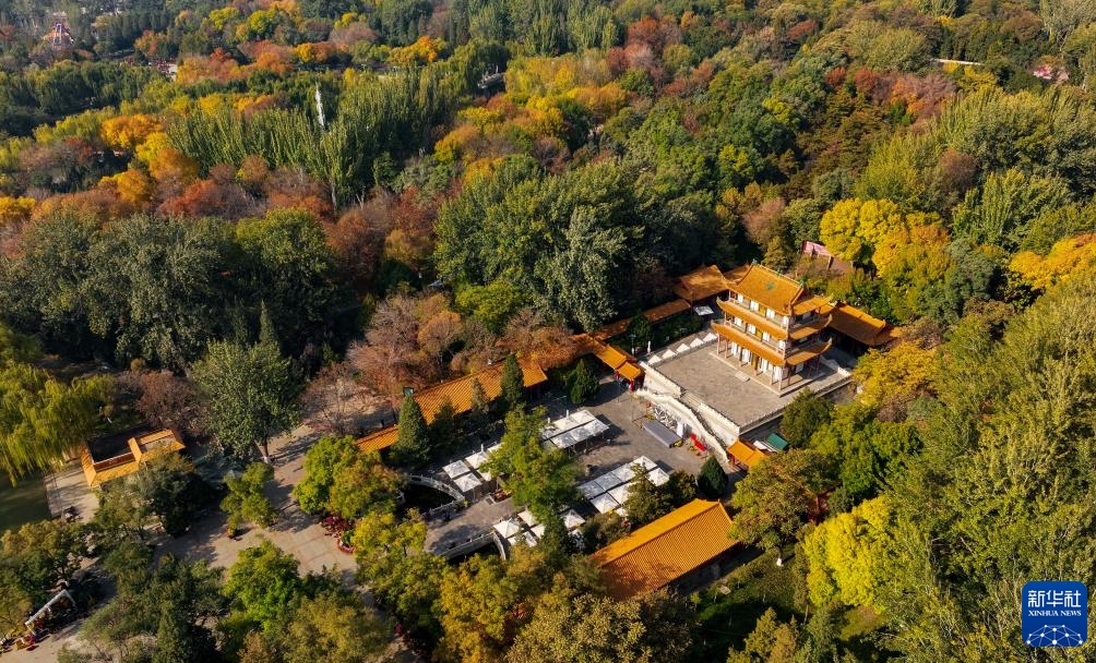 色濃い秋の気配漂う「塞上湖城」　寧夏・銀川
