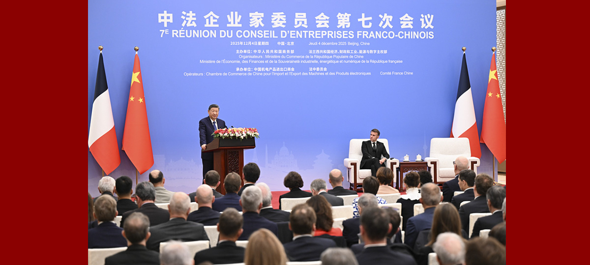 習近平国家主席が中仏企業家委員会会合の閉会式でスピーチ