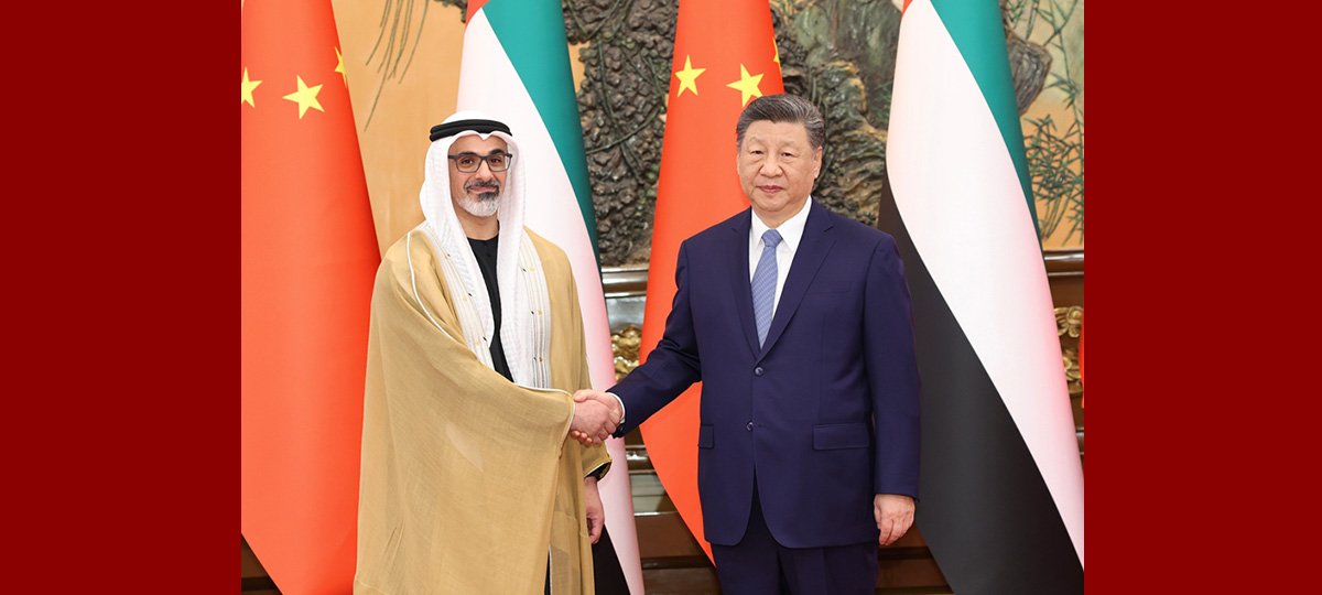 習近平国家主席がUAEアブダビ首長国のハーリド皇太子と会談