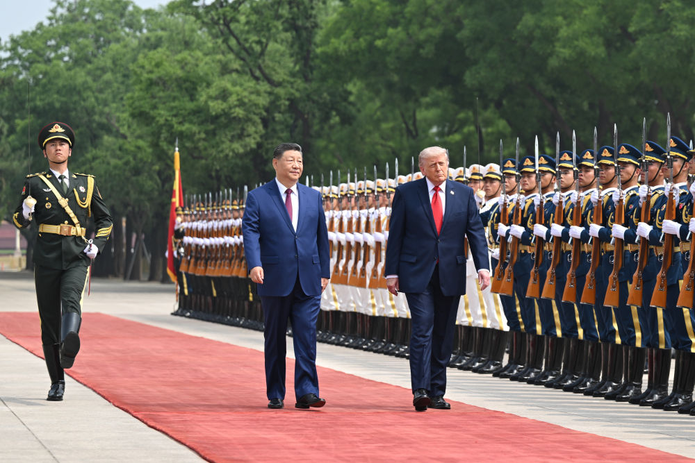 習近平国家主席がトランプ米大統領の歓迎式典を開催