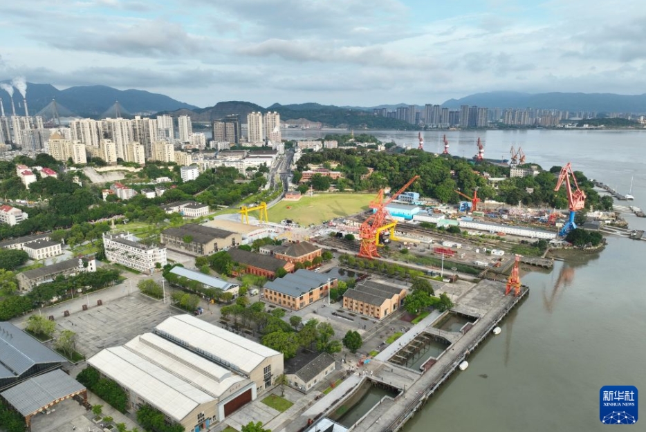 福州市馬尾区で撮影した中国船政文化パーク（7月18日、ドローンによる撮影・林善伝）。