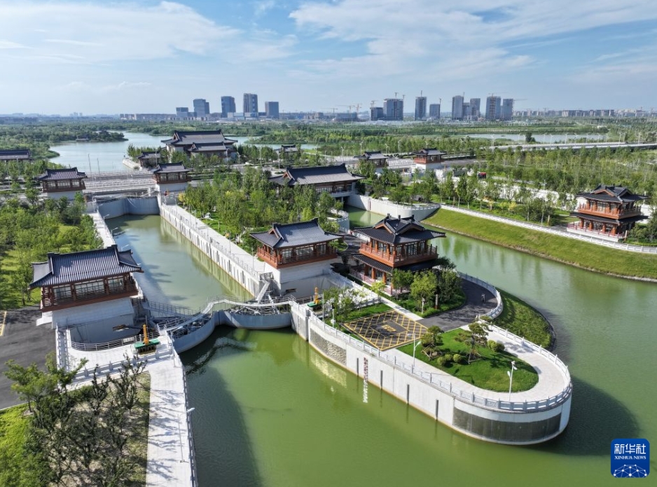 雄安新区の南河ハブに広がる美しい緑の夏景色　河北省