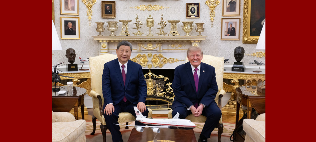 習近平国家主席とトランプ米大統領、少人数で交流