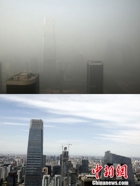 北京で引き続き濃霧　空気汚染度は深刻