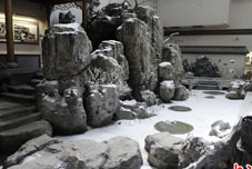 中国園林博物館に冬の庭園風景