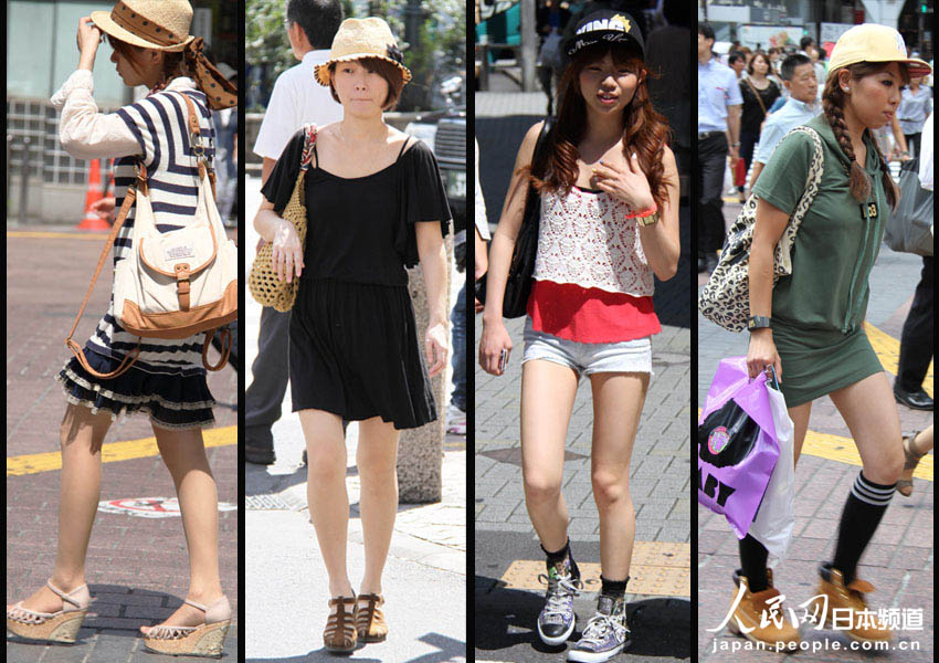 日本・渋谷　夏の日焼け防止ファッション