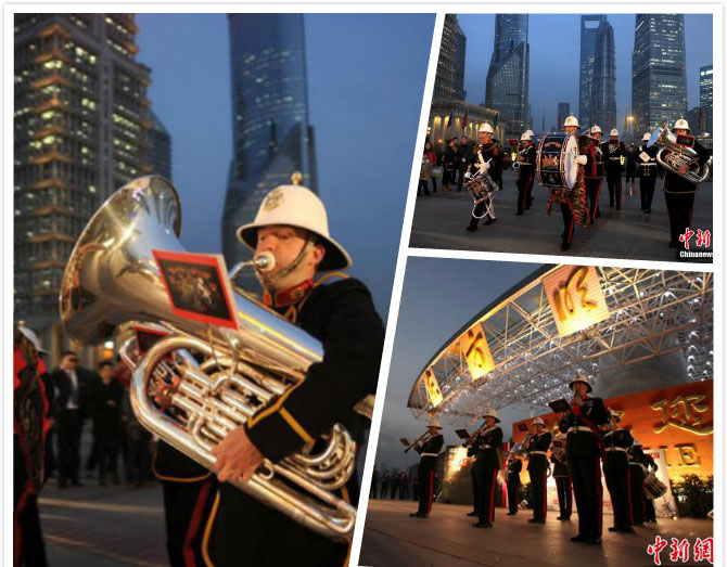 上海で英ロイヤルネイビーの駆逐艦軍楽隊の公演