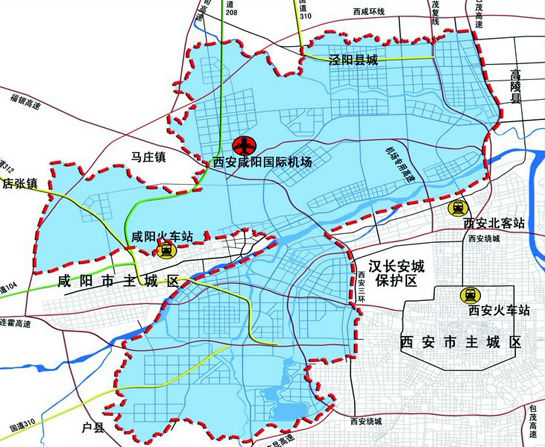 陝西西咸新区の計画図