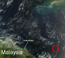 NASAが不明機MH370便の失踪場所と思われる地点の地図写真を公開