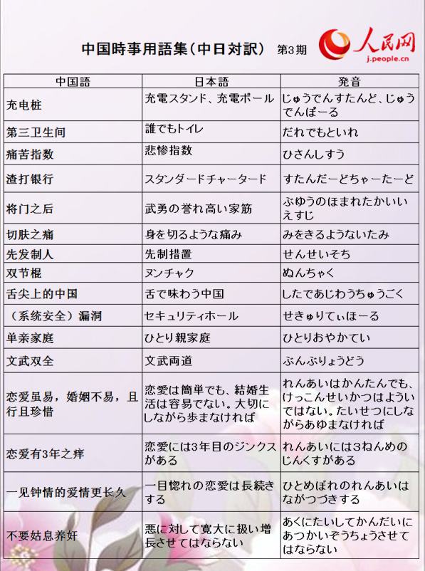 中国時事用語集（中日対訳） 第3期--人民網日本語版--人民日報