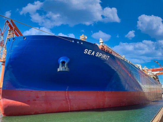 建造中の17万5000立方メートルLNG運搬船（写真提供・大連船舶）。