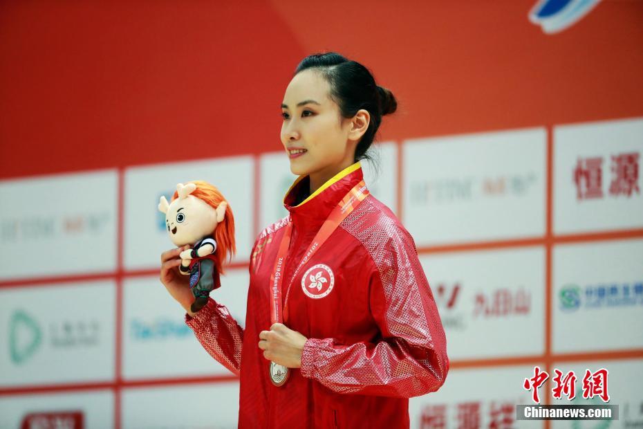 女子八卦掌で優勝した香港地区の陳穂津選手（撮影・湯彦俊）。