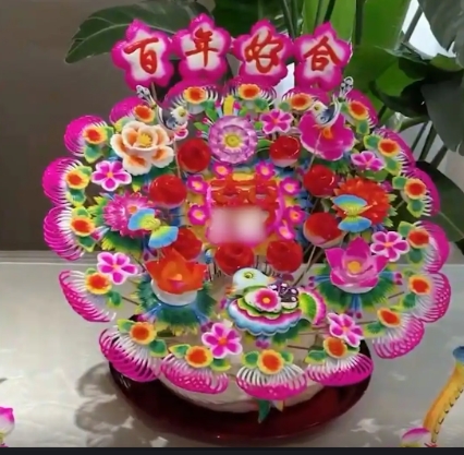 艶やか！食べれる無形文化遺産「花饃」を嫁入り道具に　陝西省渭南