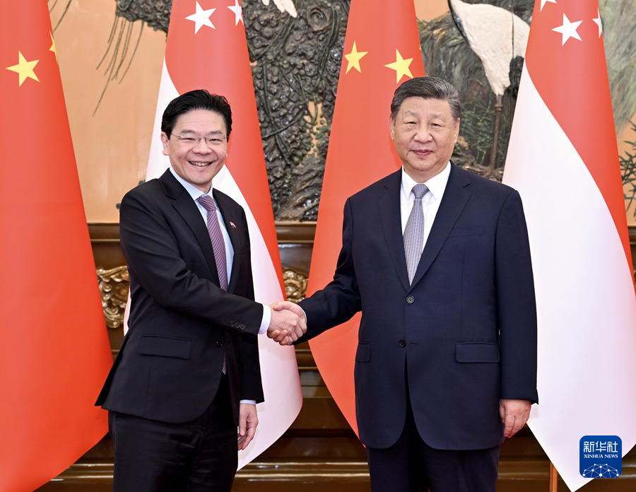 習近平国家主席がシンガポールのウォン首相と会談