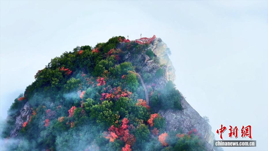秦嶺・翠華山で紅葉と雲海の織りなす絶景　陝西省西安