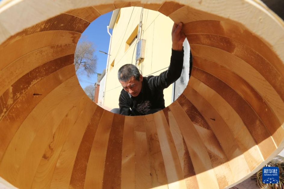 受注ハンドメイド生産の牛革太鼓　甘粛省