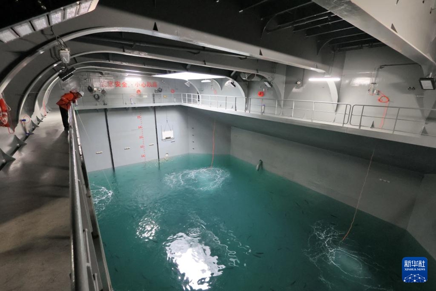 サーモンが10万トン級養殖工船へ「引っ越し」　山東省煙台