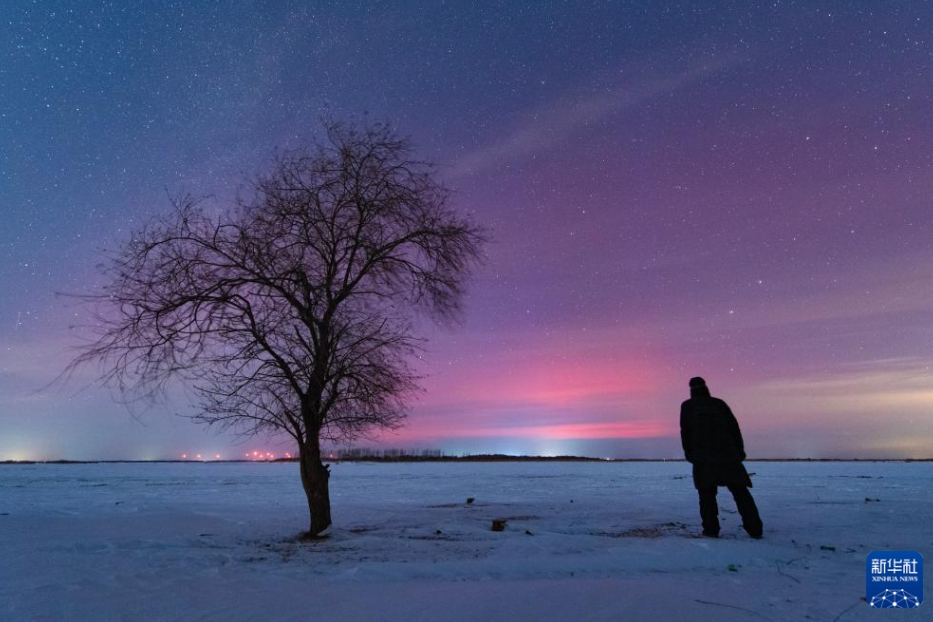 黒竜江省各地で観測された神秘的なオーロラ
