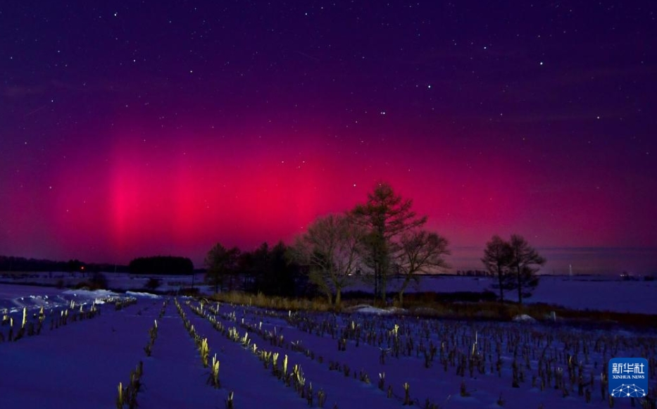 黒竜江省各地で観測された神秘的なオーロラ