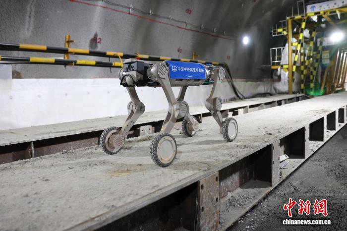 「ロボット犬」が長贛高速鉄道井岡山トンネルの施工巡回点検を支援　江西省